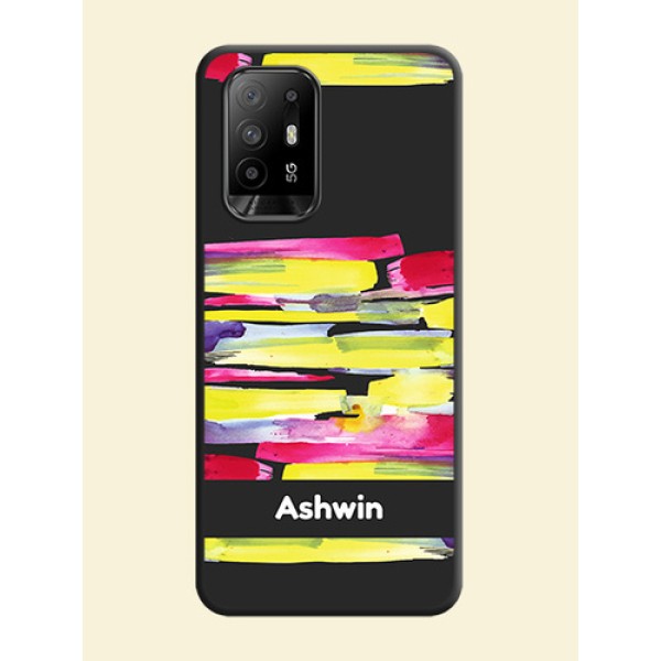 Brush Coloured on Space Black Personalized Soft Matte Phone Covers - Oppo F19 Pro Plus 5G Brush Coloured on Space Black Personalized Soft Matte Phone Covers - Oppo F19 Pro Plus 5G