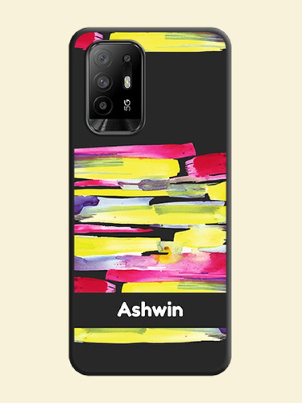 Brush Coloured on Space Black Personalized Soft Matte Phone Covers - Oppo F19 Pro Plus 5G