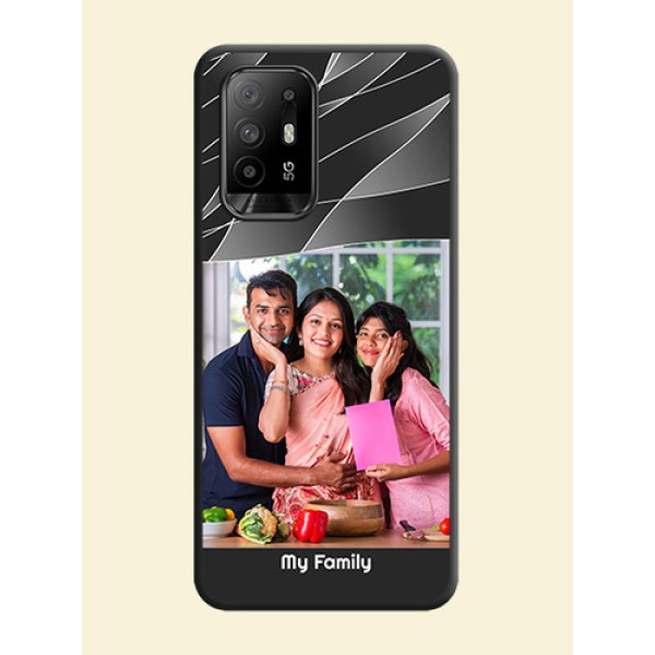 Mixed Wave Lines on Photo on Space Black Soft Matte Mobile Cover - Oppo F19 Pro Plus 5G Mixed Wave Lines on Photo on Space Black Soft Matte Mobile Cover - Oppo F19 Pro Plus 5G