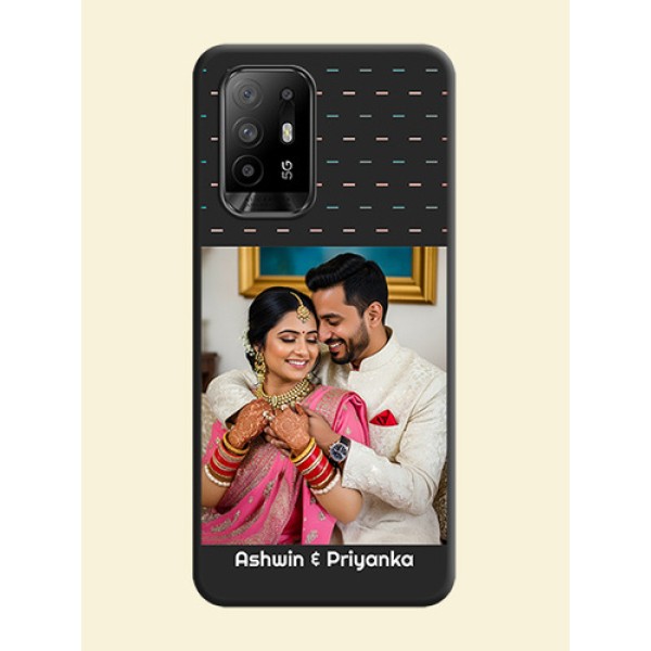Line Pattern Design with Text on Space Black Custom Soft Matte Phone Back Cover - Oppo F19 Pro Plus 5G Line Pattern Design with Text on Space Black Custom Soft Matte Phone Back Cover - Oppo F19 Pro Plus 5G
