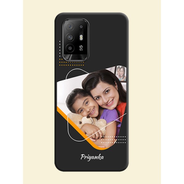 Yellow Triangle on Photo on Space Black Soft Matte Phone Cover - Oppo F19 Pro Plus 5G Yellow Triangle on Photo on Space Black Soft Matte Phone Cover - Oppo F19 Pro Plus 5G