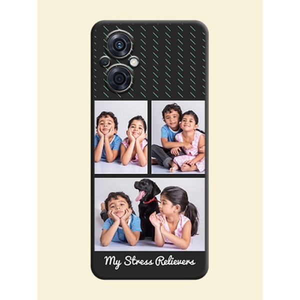 Cross Dotted Pattern with 2 Image Holder on Personalised Space Black Soft Matte Cases - Oppo F21 Pro 4G Cross Dotted Pattern with 2 Image Holder on Personalised Space Black Soft Matte Cases - Oppo F21 Pro 4G