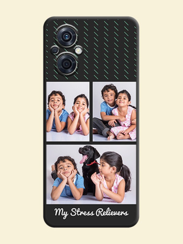Cross Dotted Pattern with 2 Image Holder  on Personalised Space Black Soft Matte Cases - Oppo F21 Pro 4G