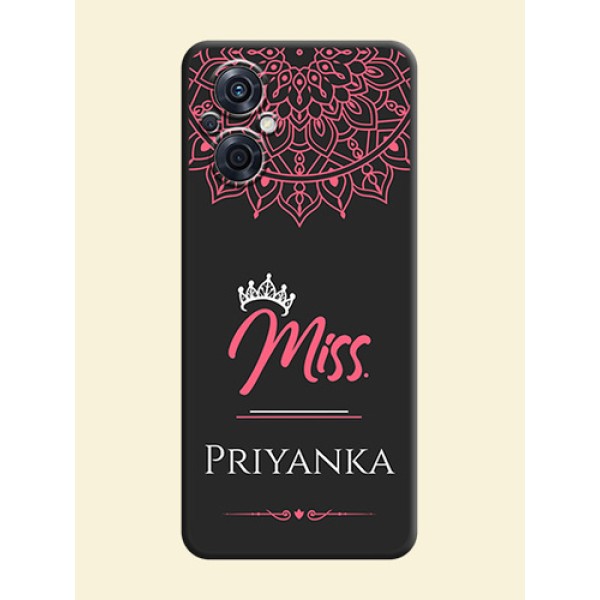 Mrs Name with Floral Design on Space Black Personalized Soft Matte Phone Covers - Oppo F21 Pro 4G Mrs Name with Floral Design on Space Black Personalized Soft Matte Phone Covers - Oppo F21 Pro 4G