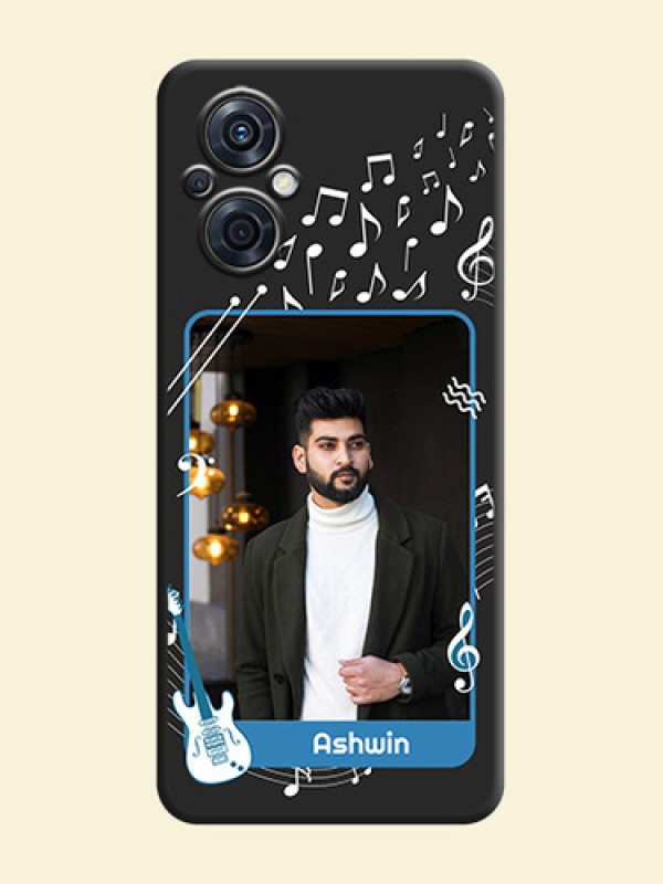Musical Theme Design with Text on Photo on Space Black Soft Matte Mobile Case - Oppo F21 Pro 5G