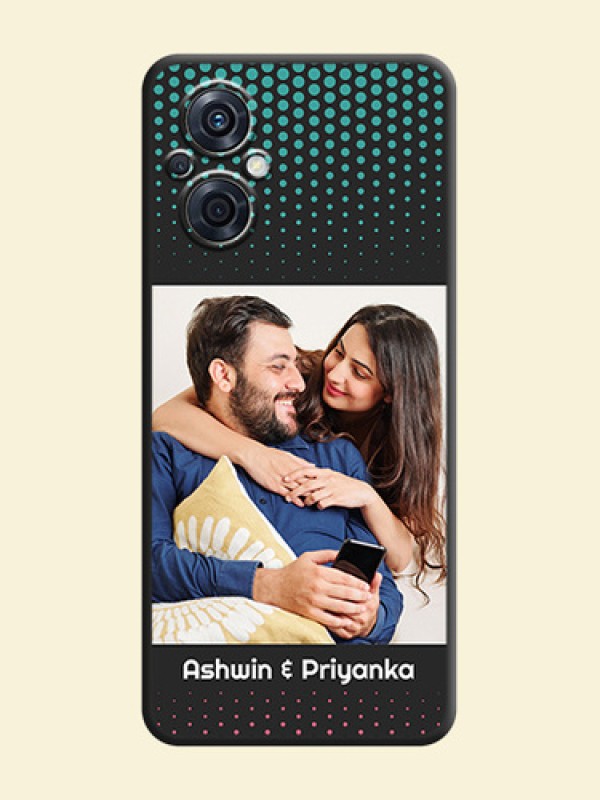 Faded Dots with Grunge Photo Frame and Text on Space Black Custom Soft Matte Phone Cases - Oppo F21 Pro 5G