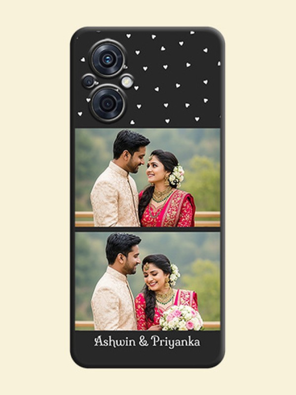 Miniature Love Symbols with Name on Space Black Custom Soft Matte Back Cover - Oppo F21s Pro 5G