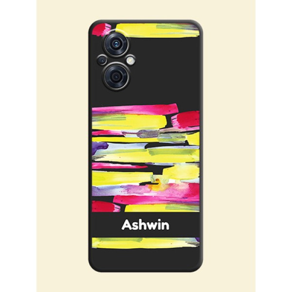 Brush Coloured on Space Black Personalized Soft Matte Phone Covers - Oppo F21s Pro 5G Brush Coloured on Space Black Personalized Soft Matte Phone Covers - Oppo F21s Pro 5G