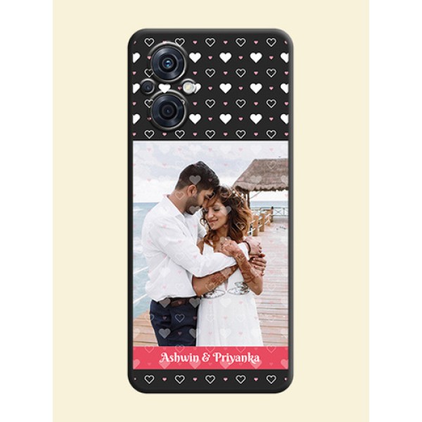 White Color Love Symbols with Text Design on Photo on Space Black Soft Matte Phone Cover - Oppo F21s Pro 5G White Color Love Symbols with Text Design on Photo on Space Black Soft Matte Phone Cover - Oppo F21s Pro 5G
