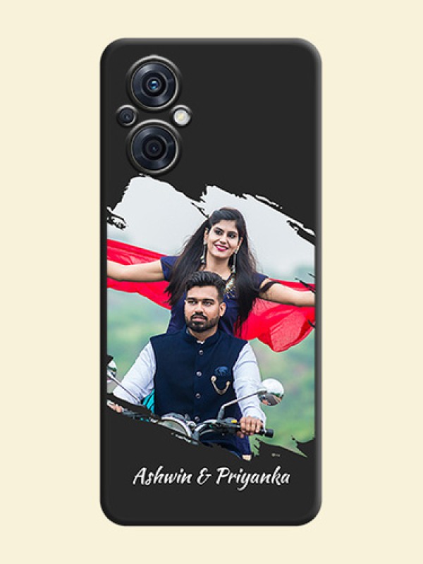 Grunge Brush Strokes on Photo on Space Black Soft Matte Back Cover - Oppo F21s Pro 5G