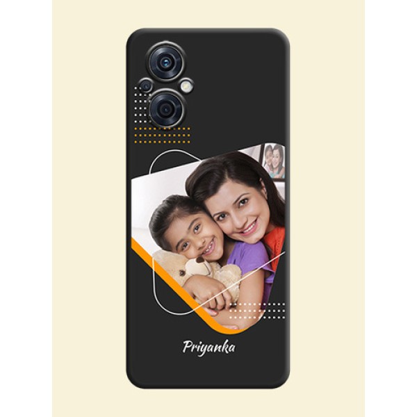Yellow Triangle on Photo on Space Black Soft Matte Phone Cover - Oppo F21s Pro 5G Yellow Triangle on Photo on Space Black Soft Matte Phone Cover - Oppo F21s Pro 5G