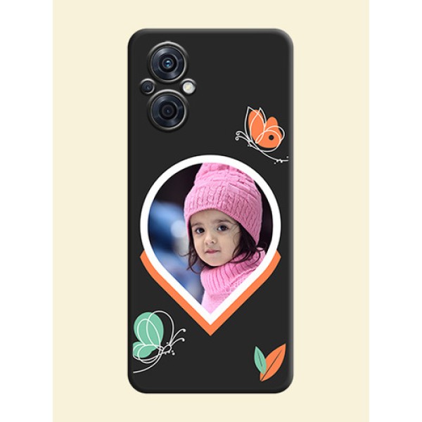 Upload Pic With Simple Butterly Design On Space Black Personalized Soft Matte Phone Covers -Oppo F21S Pro 5G Upload Pic With Simple Butterly Design On Space Black Personalized Soft Matte Phone Covers -Oppo F21S Pro 5G