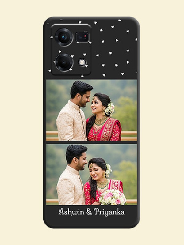 Miniature Love Symbols with Name on Space Black Custom Soft Matte Back Cover - Oppo F21s Pro