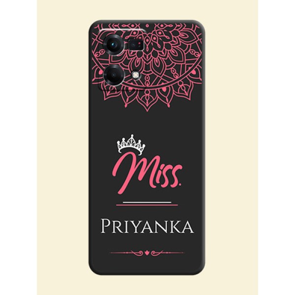 Mrs Name with Floral Design on Space Black Personalized Soft Matte Phone Covers - Oppo F21s Pro Mrs Name with Floral Design on Space Black Personalized Soft Matte Phone Covers - Oppo F21s Pro