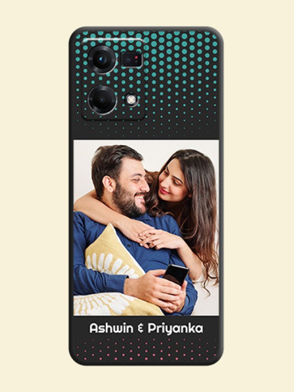 Faded Dots with Grunge Photo Frame and Text on Space Black Custom Soft Matte Phone Cases - Oppo F21s Pro