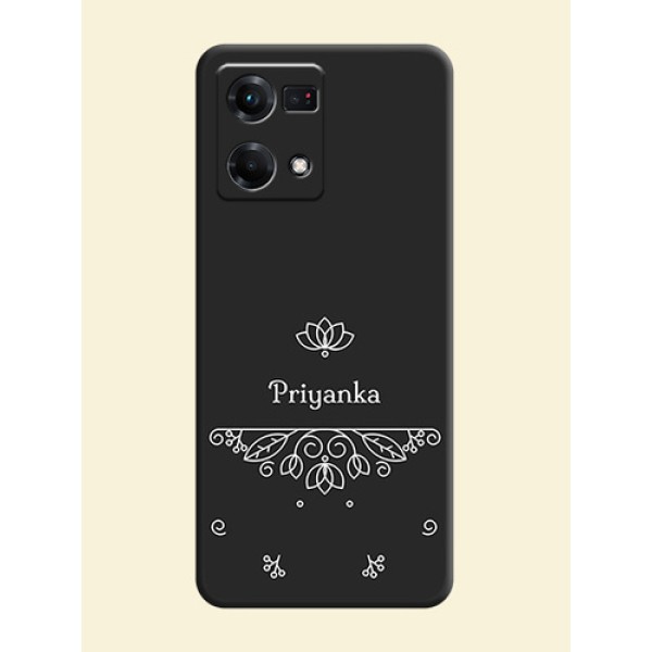 Lotus Garden Custom Text On Space Black Personalized Soft Matte Phone Covers -Oppo F21S Pro Lotus Garden Custom Text On Space Black Personalized Soft Matte Phone Covers -Oppo F21S Pro