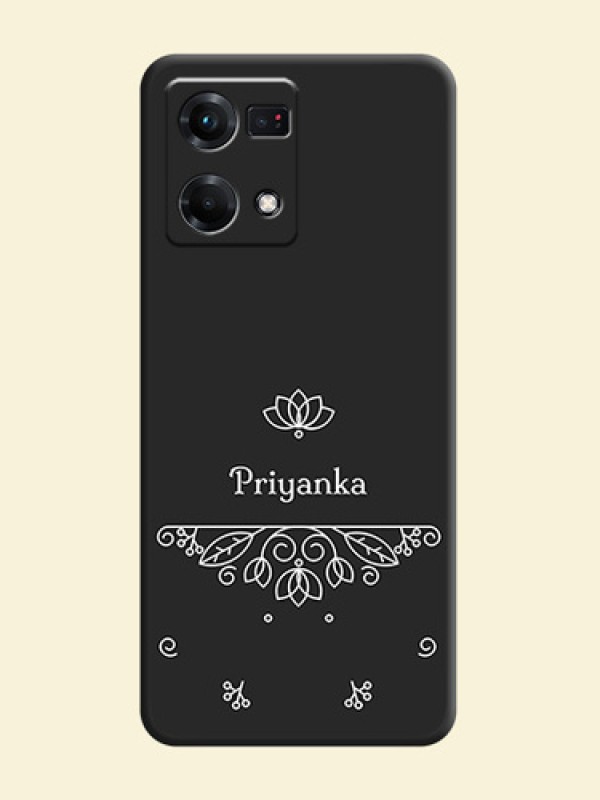 Lotus Garden Custom Text On Space Black Personalized Soft Matte Phone Covers -Oppo F21S Pro