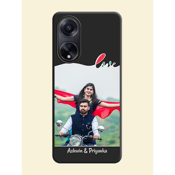 Fall in Love Pattern with Picture - Photo on Space Black Soft Matte Mobile Case - Oppo F23 5G Fall in Love Pattern with Picture - Photo on Space Black Soft Matte Mobile Case - Oppo F23 5G