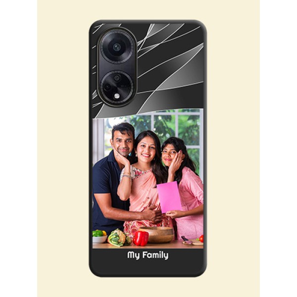 Mixed Wave Lines - Photo on Space Black Soft Matte Mobile Cover - Oppo F23 5G Mixed Wave Lines - Photo on Space Black Soft Matte Mobile Cover - Oppo F23 5G