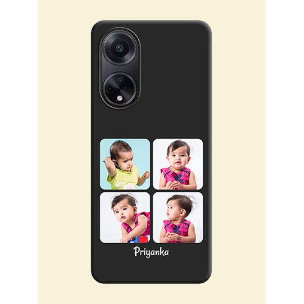 Floral Art with 6 Image Holder - Photo on Space Black Soft Matte Mobile Case - Oppo F23 5G Floral Art with 6 Image Holder - Photo on Space Black Soft Matte Mobile Case - Oppo F23 5G