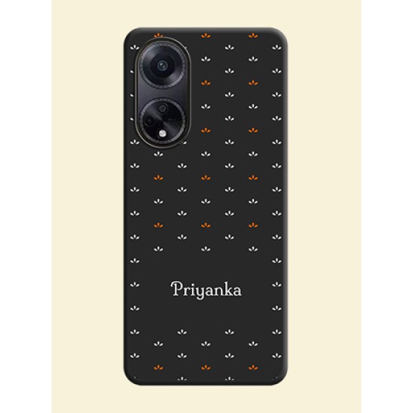 Simple Pattern With Custom Text On Space Black Personalized Soft Matte Phone Covers - Oppo F23 5G Simple Pattern With Custom Text On Space Black Personalized Soft Matte Phone Covers - Oppo F23 5G