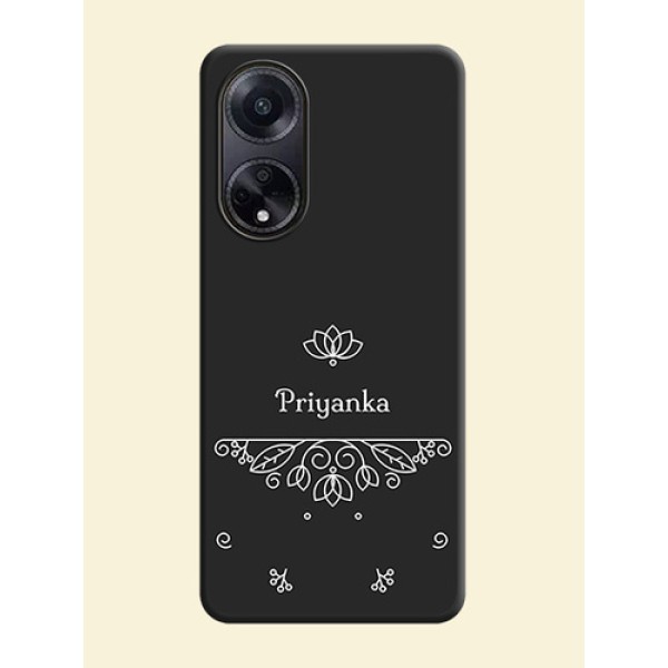 Lotus Garden Custom Text On Space Black Personalized Soft Matte Phone Covers - Oppo F23 5G Lotus Garden Custom Text On Space Black Personalized Soft Matte Phone Covers - Oppo F23 5G