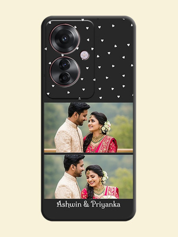 Miniature Love Symbols with Name On Space Black Custom Soft Matte Mobile Back Cover - Oppo F25 Pro 5G