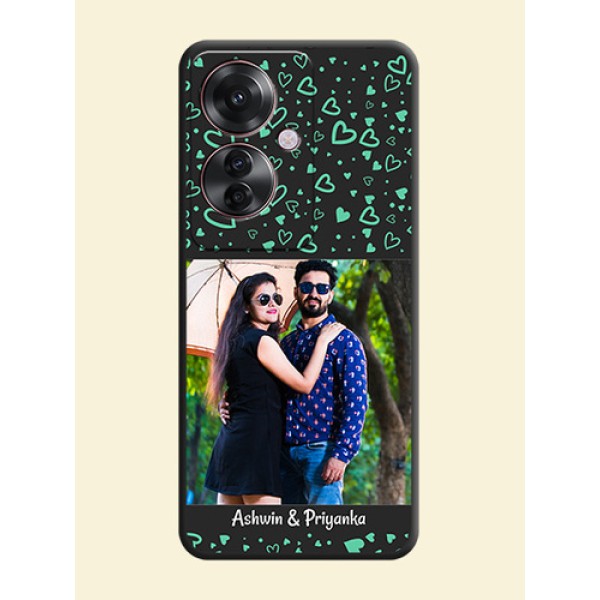 Sea Green Indefinite Love Pattern on Photo On Space Black Custom Soft Matte Mobile Back Cover - Oppo F25 Pro 5G Sea Green Indefinite Love Pattern on Photo On Space Black Custom Soft Matte Mobile Back Cover - Oppo F25 Pro 5G