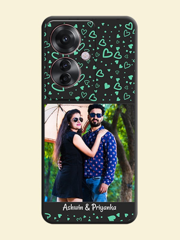 Sea Green Indefinite Love Pattern on Photo On Space Black Custom Soft Matte Mobile Back Cover - Oppo F25 Pro 5G