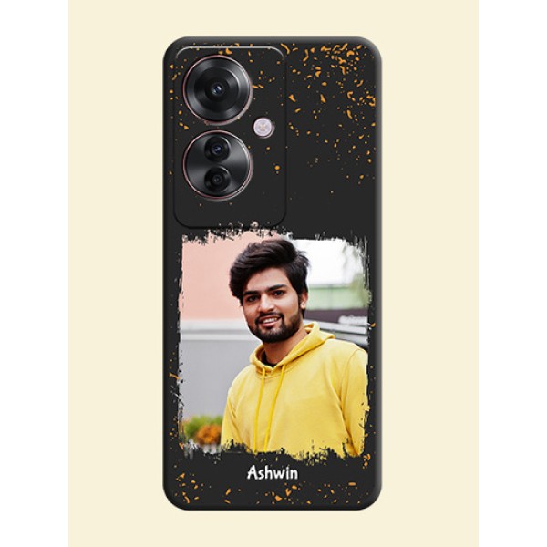 Spray Free Design on Photo On Space Black Custom Soft Matte Mobile Back Cover - Oppo F25 Pro 5G Spray Free Design on Photo On Space Black Custom Soft Matte Mobile Back Cover - Oppo F25 Pro 5G