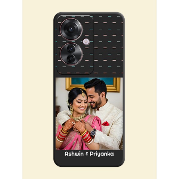 Line Pattern Design with Text On Space Black Custom Soft Matte Mobile Back Cover - Oppo F25 Pro 5G Line Pattern Design with Text On Space Black Custom Soft Matte Mobile Back Cover - Oppo F25 Pro 5G