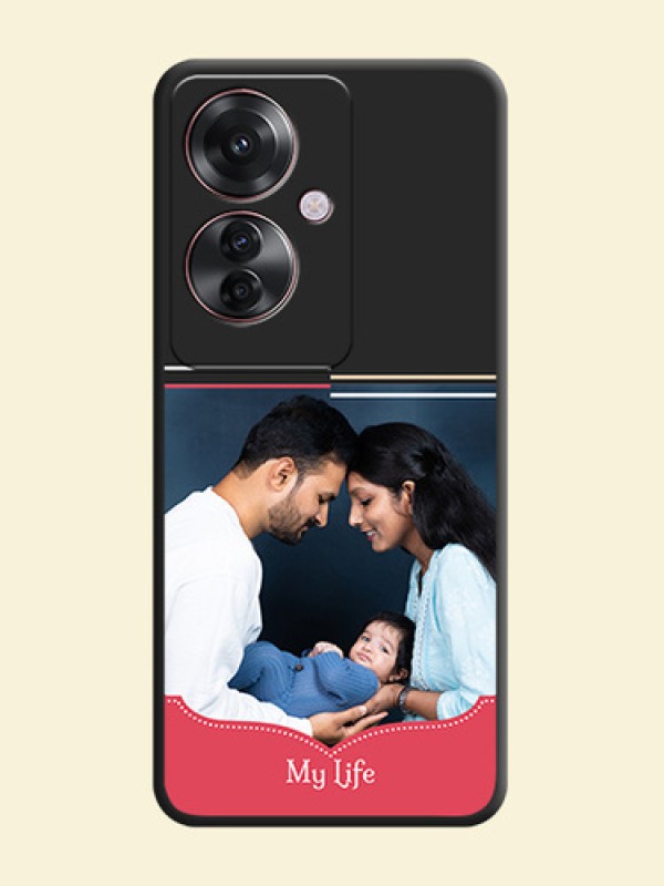 Classic Plain Design with Name On Space Black Custom Soft Matte Mobile Back Cover - Oppo F25 Pro 5G