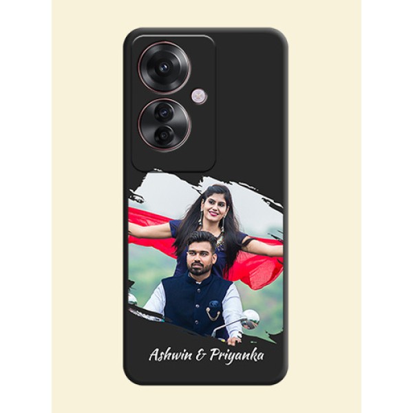 Grunge Brush Strokes on Photo On Space Black Custom Soft Matte Mobile Back Cover - Oppo F25 Pro 5G Grunge Brush Strokes on Photo On Space Black Custom Soft Matte Mobile Back Cover - Oppo F25 Pro 5G