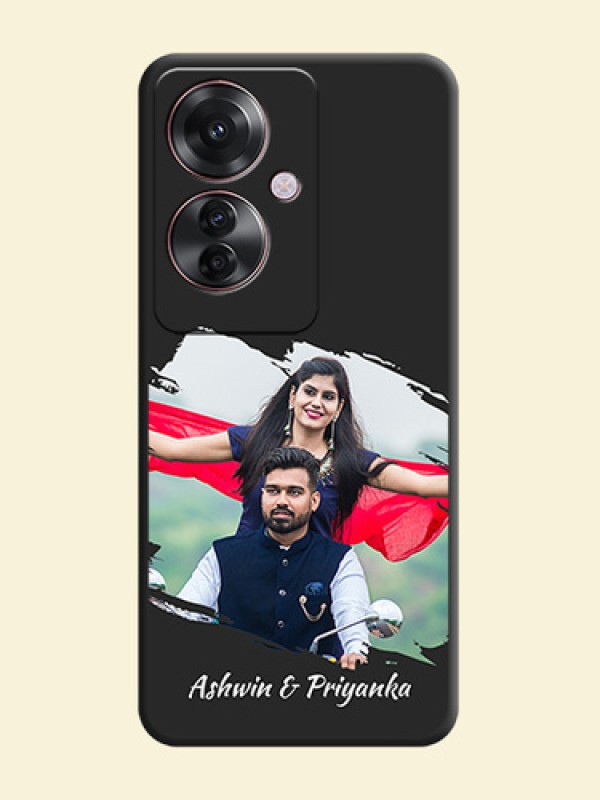 Grunge Brush Strokes on Photo On Space Black Custom Soft Matte Mobile Back Cover - Oppo F25 Pro 5G