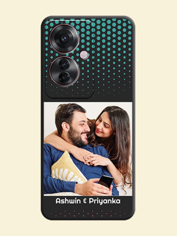 Faded Dots with Grunge Photo Frame and Text On Space Black Custom Soft Matte Mobile Back Cover - Oppo F25 Pro 5G