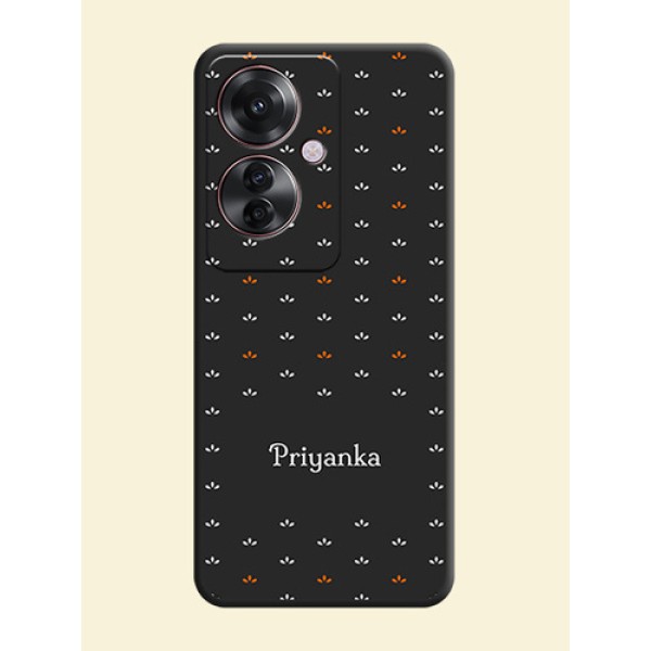 Simple Pattern With Custom Text On Space Black Custom Soft Matte Mobile Back Cover - Oppo F25 Pro 5G Simple Pattern With Custom Text On Space Black Custom Soft Matte Mobile Back Cover - Oppo F25 Pro 5G