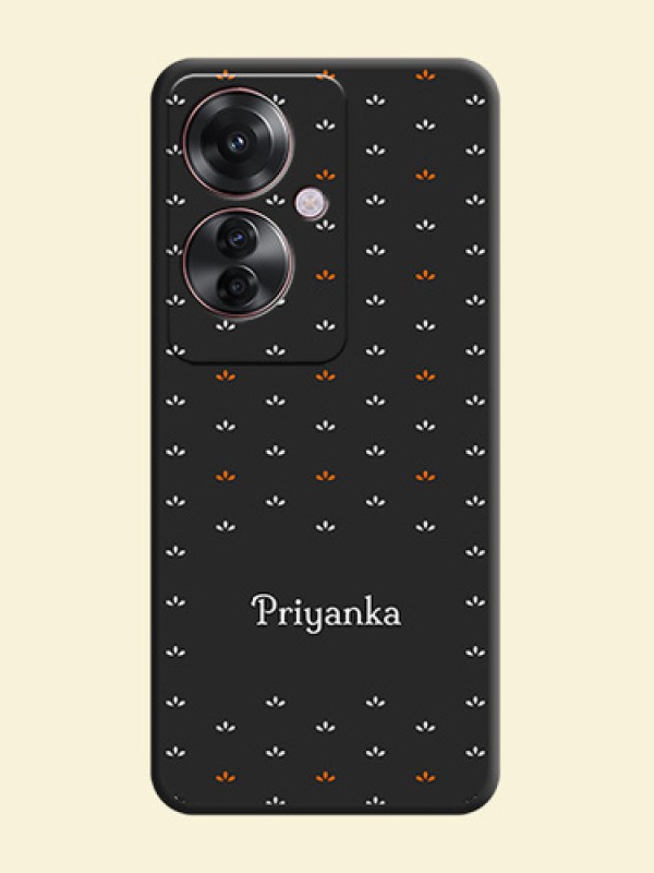 Simple Pattern With Custom Text On Space Black Custom Soft Matte Mobile Back Cover - Oppo F25 Pro 5G