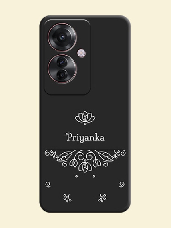Lotus Garden Custom Text On Space Black Custom Soft Matte Mobile Back Cover - Oppo F25 Pro 5G