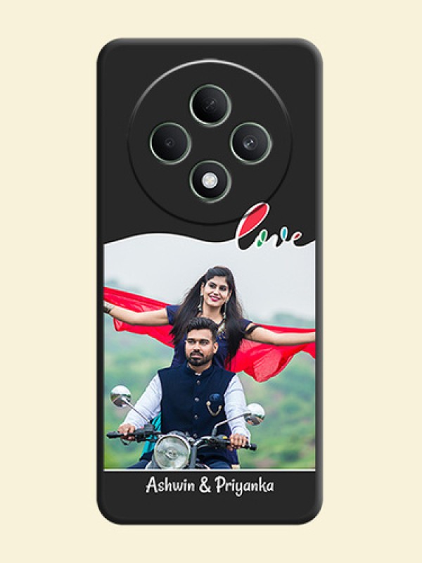 Fall in Love Pattern with Picture on Photo On Space Black Custom Soft Matte Mobile Back Cover - Oppo F27 5G