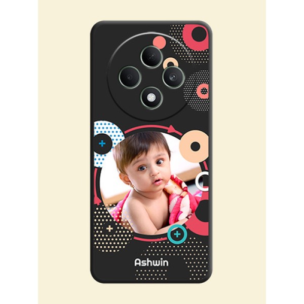 Multicoloured Round Image On Space Black Custom Soft Matte Mobile Back Cover - Oppo F27 5G Multicoloured Round Image On Space Black Custom Soft Matte Mobile Back Cover - Oppo F27 5G