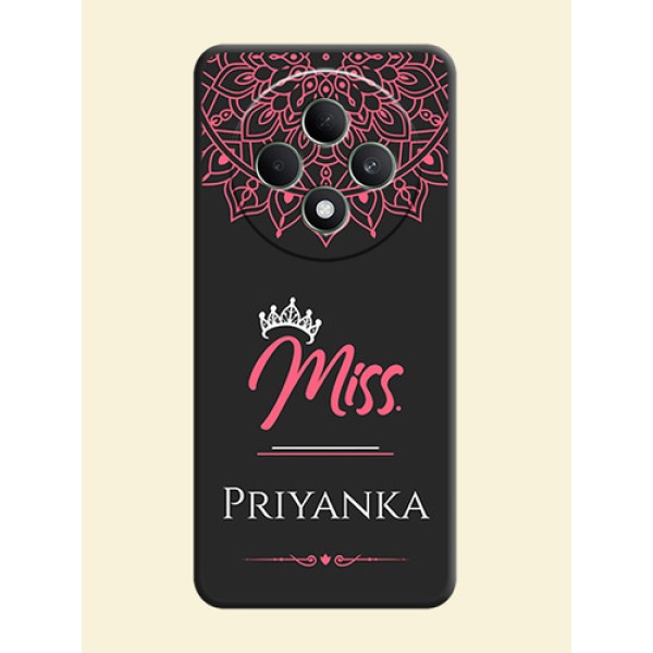 Mrs Name with Floral Design On Space Black Custom Soft Matte Mobile Back Cover - Oppo F27 5G Mrs Name with Floral Design On Space Black Custom Soft Matte Mobile Back Cover - Oppo F27 5G