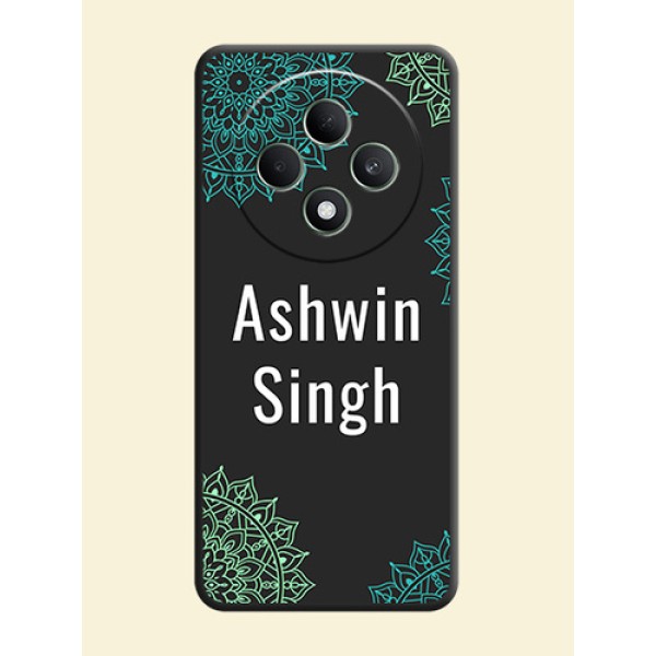 Your Name with Floral Design On Space Black Custom Soft Matte Mobile Back Cover - Oppo F27 5G Your Name with Floral Design On Space Black Custom Soft Matte Mobile Back Cover - Oppo F27 5G