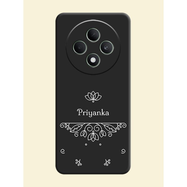 Lotus Garden Custom Text On Space Black Custom Soft Matte Mobile Back Cover - Oppo F27 5G Lotus Garden Custom Text On Space Black Custom Soft Matte Mobile Back Cover - Oppo F27 5G