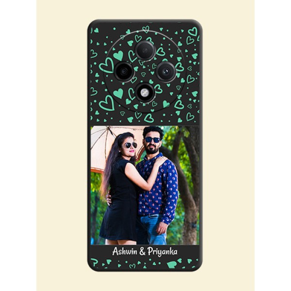 Sea Green Indefinite Love Pattern on Photo On Space Black Custom Soft Matte Mobile Back Cover - Oppo F27 Pro Plus 5G Sea Green Indefinite Love Pattern on Photo On Space Black Custom Soft Matte Mobile Back Cover - Oppo F27 Pro Plus 5G