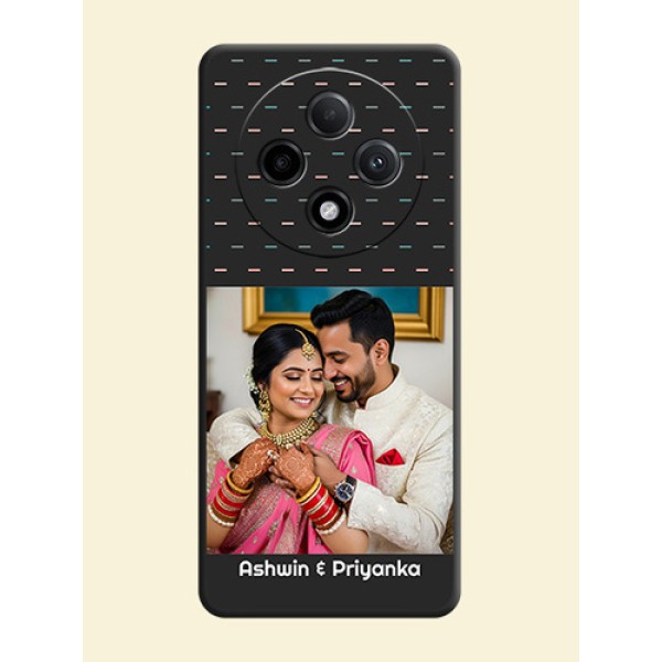 Line Pattern Design with Text On Space Black Custom Soft Matte Mobile Back Cover - Oppo F27 Pro Plus 5G Line Pattern Design with Text On Space Black Custom Soft Matte Mobile Back Cover - Oppo F27 Pro Plus 5G