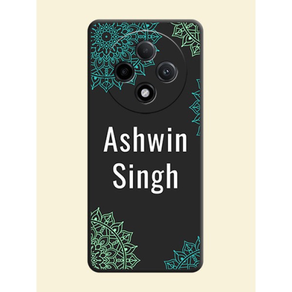 Your Name with Floral Design On Space Black Custom Soft Matte Mobile Back Cover - Oppo F27 Pro Plus 5G Your Name with Floral Design On Space Black Custom Soft Matte Mobile Back Cover - Oppo F27 Pro Plus 5G