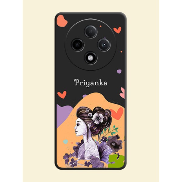 Namecase For Her With Fancy Lady Image On Space Black Custom Soft Matte Mobile Back Cover - Oppo F27 Pro Plus 5G Namecase For Her With Fancy Lady Image On Space Black Custom Soft Matte Mobile Back Cover - Oppo F27 Pro Plus 5G