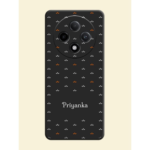 Simple Pattern With Custom Text On Space Black Custom Soft Matte Mobile Back Cover - Oppo F27 Pro Plus 5G Simple Pattern With Custom Text On Space Black Custom Soft Matte Mobile Back Cover - Oppo F27 Pro Plus 5G