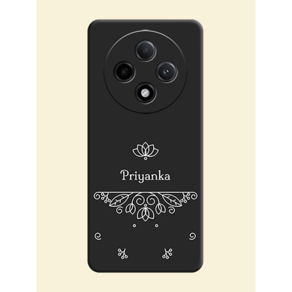 Lotus Garden Custom Text On Space Black Custom Soft Matte Mobile Back Cover - Oppo F27 Pro Plus 5G Lotus Garden Custom Text On Space Black Custom Soft Matte Mobile Back Cover - Oppo F27 Pro Plus 5G