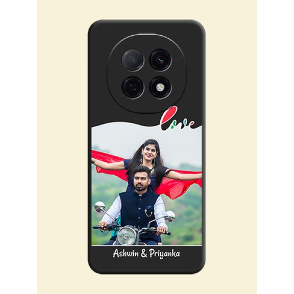 Fall in Love Pattern with Picture on Photo On Space Black Custom Soft Matte Mobile Back Cover - Oppo F29 5G Fall in Love Pattern with Picture on Photo On Space Black Custom Soft Matte Mobile Back Cover - Oppo F29 5G